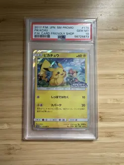 PSA 10 Japanese Pikachu Promo 179/SM-P Card Friendly Shop 2017 Gem Mint Pokemon - Image 1