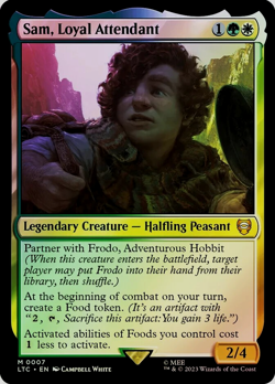Sam, Loyal Attendant FOIL MTG Rare Lord of the Rings Magic Commander Halfling - Image 1