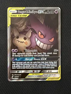 Pokemon 2019 S&M Team Up Gengar & Mimikyu GX 165/181 Alt Art Tag Team Ultra Rare - Image 1