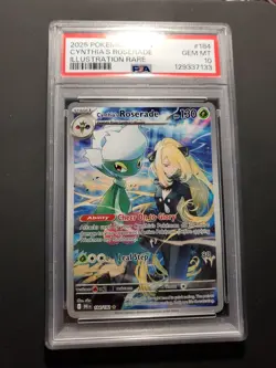 Pokemon PSA 10 Cynthia's Roserade Illustration Rare 2025 184/182 DRI English - Image 1