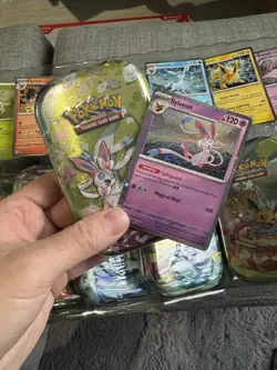 Pokemon TCG Prismatic Evolutions -Sylveon Mini Tin Factory Sealed + Cosmos Foil - Image 1