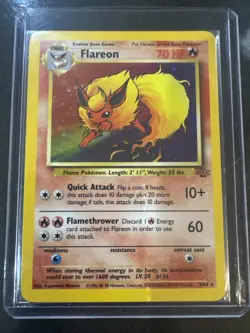 Pokemon TCG Flareon 3/64 Unlimited Holo Rare - WOTC Jungle - Non Played. - Image 1