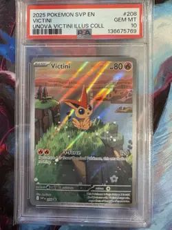 Pokemon Unova Victini Illustration Collection #208 PSA 10 - Image 1