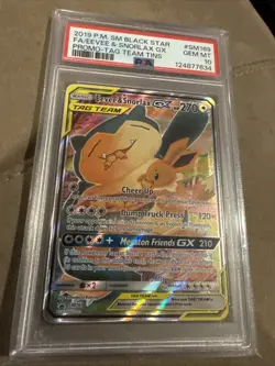 Pokemon TCG Eevee and Snorlax GX Sun & Moon 169 Tag Team Promo PSA 10 GEM - Image 2