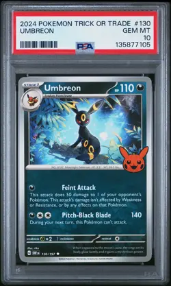 2024 POKEMON TRICK OR TRADE #130 UMBREON PSA 10 - Image 1