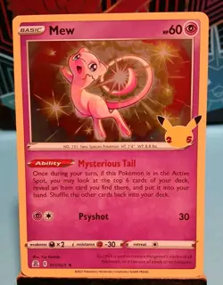 Mew 011/025 Celebrations Holo Mint Condition Clean Pokemon - Image 1