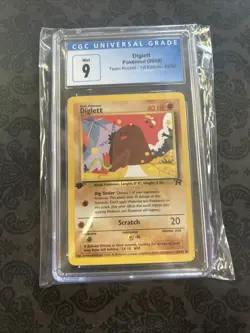 CGC 9 MINT Diglett Team Rocket 1st Edition 2000 Pokemon WOTC 2000 52/82 - Image 1