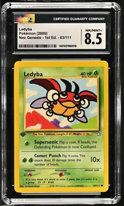 CGC 8.5 NM/MINT Ledyba Pokemon 2000 Neo Genesis 1st Edition 63/111 - Image 1