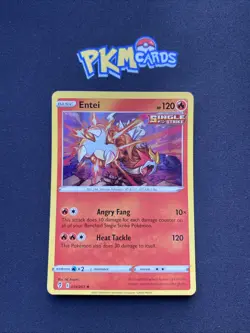 Pokemon TCG Entei Evolving Skies 019/203 Holo Rare LP. - Image 1