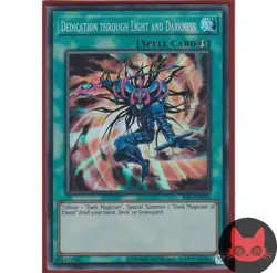 Yugioh Dedication through Light and Darkness IOC-EN095 Reprint Super Rare NM - Image 1