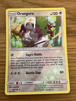Oranguru Pokemon Card 182/236 Reverse Holo- Used -Sun & Moon-Unified Minds - Image 1