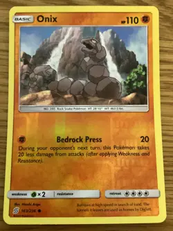 Onyx Pokemon Card 103/236 Reverse Holo- Used -Sun & Moon-Unified Minds - Image 1
