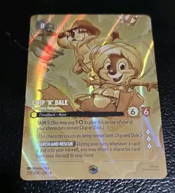 M Chip 'n' Dale Recovery Rangers Enchanted 205/204 Azurite Sea Holo Lorcana Card - Image 1