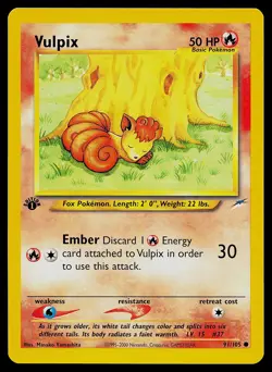 Pokemon Card - Vulpix Neo Destiny 91/105 Common 1st Edition - Image 1