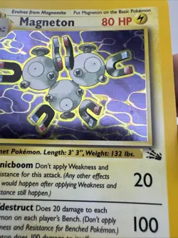 Magneton Holo Rare 11/62 Fossil Set 1999 Pokemon WOTC Vintage Card LP - Image 5