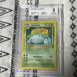 Venusaur 18/130 Holo Base Set 2 WoTC Vintage Rare Pokemon Card BGS 8 NM-MT - Image 1