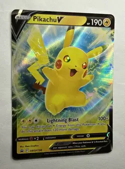 Pikachu V SWSH198 Sword & Shield Pokemon TCG Black Star Promo Card Near Mint - Image 2