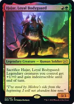 Hajar, Loyal Bodyguard - Rare FOIL - The Brothers' War #211 - Image 1