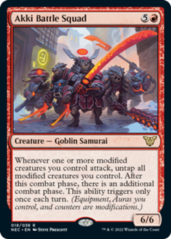 MTG Akki Battle Squad, NM-Mint, English Commander: Kamigawa: Neon Dynasty - Image 1