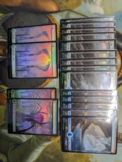 Japanese Foil Full Art Lands Lot 18 total MTG - Image 1