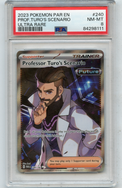 2023 POKEMON PAR EN #240 PROFESSOR TURO'S SCENARIO ULTRA RARE - PSA 8 (98111) - Image 1