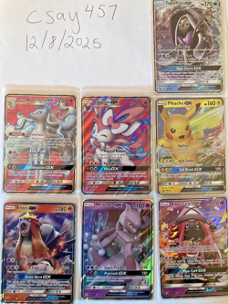 Pokemon TCG Lot Of 7 - Mewtwo GX Pikachu GX Nine tales GX Sylveon GX Entei GX - Image 1