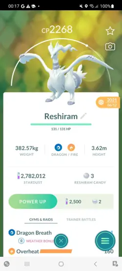Pokemon Go Legendary Reshiram ( Normal ) - Image 1