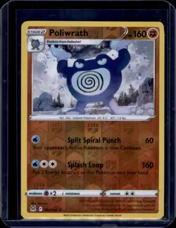 Poliwrath 085/196 Reverse Holo SWSH11: Lost Origin Pokemon TCG NM+ - Image 1