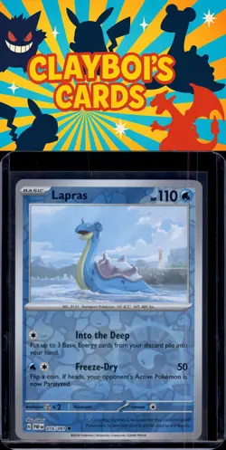 Lapras Reverse Holo SV: Paldean Fates Pokemon TCG 016/091 NM+ - Image 1