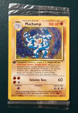Pokemon Machamp Holo 8/102 Base Set 1st Edition - Factory Sealed Promo WOTC - Image 1