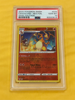 2020 Pokemon Vivid Voltage Charizard Reverse Holo Foil #025/185 PSA 10 - Image 1