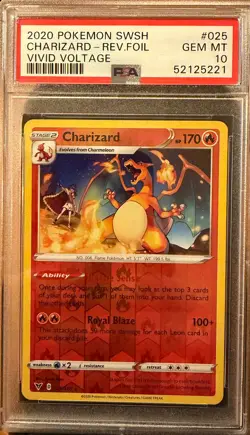 Charizard Reverse Holo 025/185 Vivid Voltage 2020 Pokemon PSA 10 - Image 1