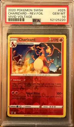 Charizard Reverse Holo 025/185 Vivid Voltage 2020 Pokemon PSA 10 - Image 1