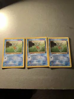 Pokemon TCG Horsea Lot of 3 49/62 Fossil Set Non Holo Common Vintage 1999 WOTC - Image 1