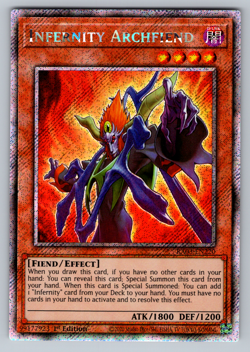 Infernity Archfiend Yugioh RA03-EN220 Platinum Secret Rare PSR NM - Image 1