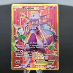 Mewtwo EX 164/162 XY Breakthrough Secret Rare Gold Full Art Pokemon TCG Card - Image 1