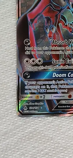 Yveltal GX Full Art Holo Card 124/131 Sm-Forbidden Light NM/ M Pokemon - Image 2