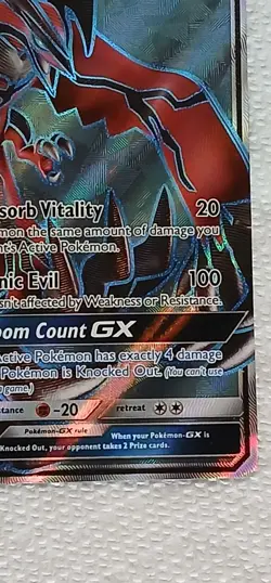 Yveltal GX Full Art Holo Card 124/131 Sm-Forbidden Light NM/ M Pokemon - Image 3