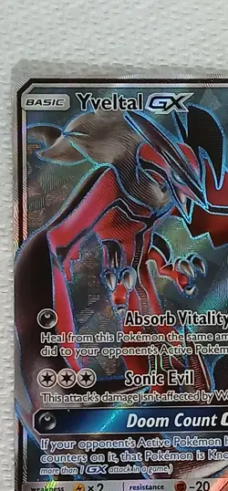 Yveltal GX Full Art Holo Card 124/131 Sm-Forbidden Light NM/ M Pokemon - Image 5