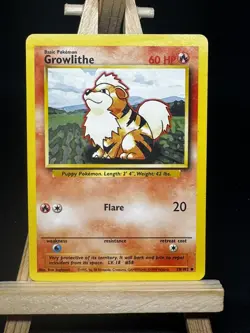 1999 Pokemon TCG - Growlithe - Base Set - Uncommon Card - 28/102 - Image 1