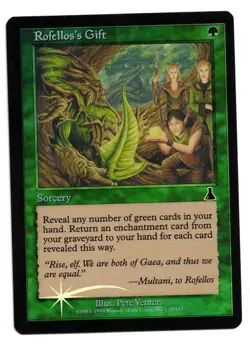 Magic the Gathering MTG Card: Rofellos's Gift FOIL 119/143 Urza's Destiny! NM - Image 1