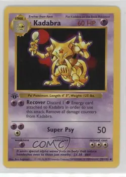 Kadabra Shadowless 1st Ed. Pokemon Base Set #32 1999 - Image 1