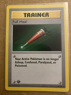 Pokemon TCG Full Heal Base Set 82/102 1st Edition Never Played Near Mint - Image 1