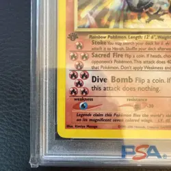 HO-OH-HOLO 1ST EDITION POKEMON NEO REVELATION 2001 7 PSA 9 - Image 4