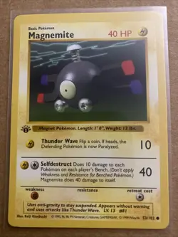 Pokemon TCG Magnemite Base Set 53/102 1st Edition Never Played Near Mint - Image 1
