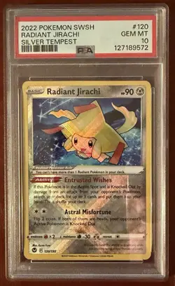 Pokemon TCG - RADIANT JIRACHI -120/195 -Silver Tempest ✨ Radiant Rare -PSA 10! - Image 1