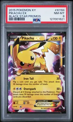 2015 POKEMON XY BLACK STAR PROMOS #XY84 PIKACHU EX PSA 8 - Image 1