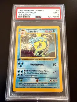 Pokemon Garados 6/102 1. Edition PSA 9 Mint Base Set Deutsch German #6 - Image 1