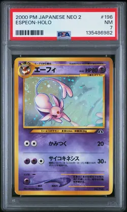 2000 POKEMON JPN NEO 2 #196 ESPEON-HOLO PSA 7 - Image 1