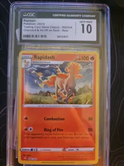 Pokemon CGC 10 Gem Mint TCG Classic Collection Holo Rapidash CLC 005/034 - Image 1
